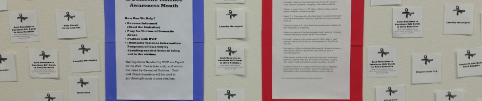 Bulletin boards with October announcements and Senior Night details.