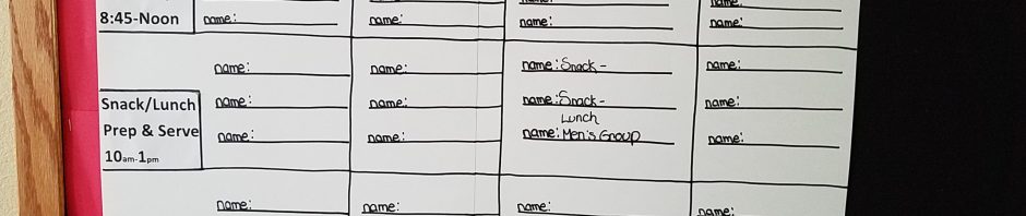 Weekly planner with meals and tasks for Monday through Thursday.