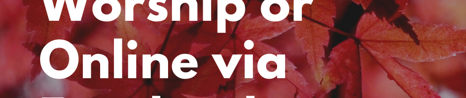 Invitation to outdoor worship or online service this Sunday at 9:30 AM.