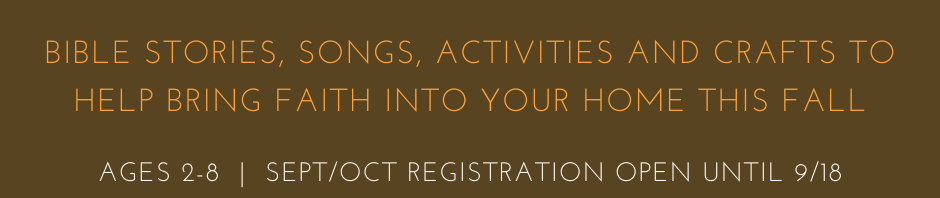 Faith Formation At-Home Kits announcement for children aged 5-8.