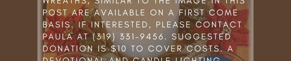 Advent wreath devotional invitation and details.