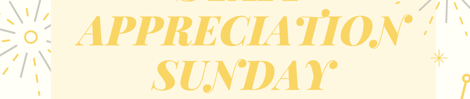 Invitation for Staff Appreciation Sunday worship service.