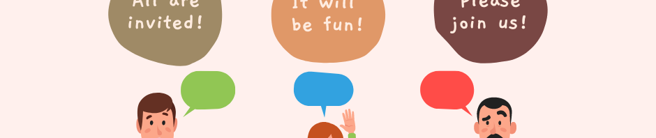 Three people excitedly participating in Bible Trivia Night on October 26.